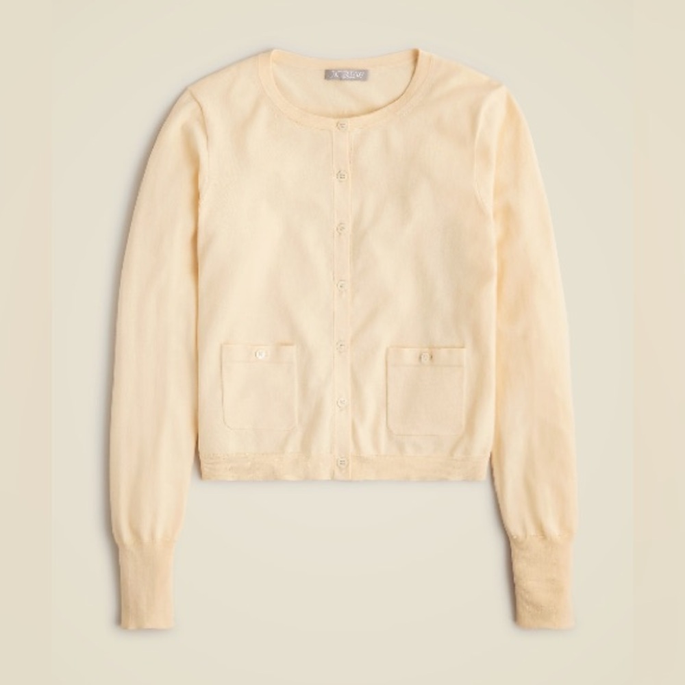 J. Crew Women’s Crewneck cardigan in premium ultrafine cotton Size XS NWOT